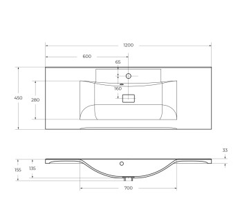 Раковина из литьевого мрамора BelBagno BB1200/450-LV-MR-PR