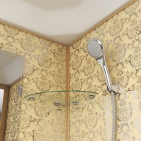 Душевая кабина Niagara Luxe NG-7702DG (100x100х210) низкий поддон(15см),дверь распашная,стенки золото,3 места