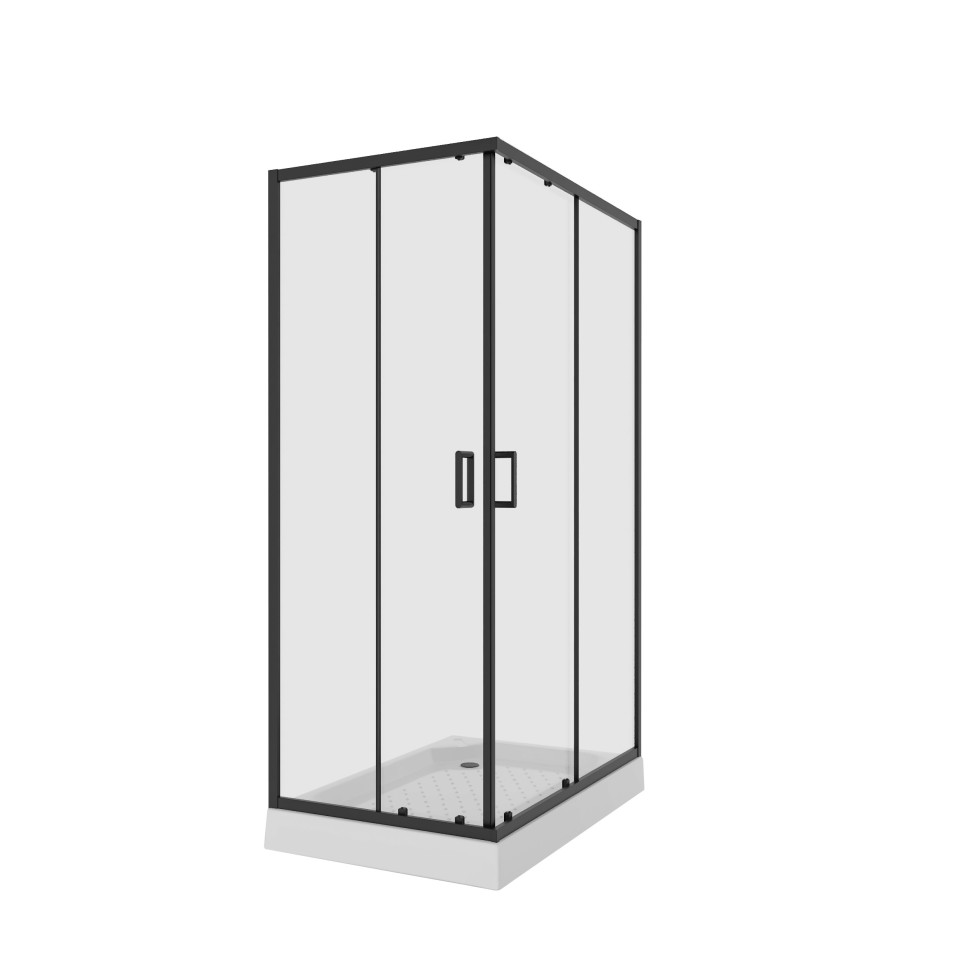 Душевое ограждение Niagara Nova NG-6810-08ВLACK (120х80х195) прямоугольник,черный,двери раздвижные,стекло прозрачное,1 место
