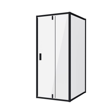 Душевое ограждение Niagara Nova NG-83-8AB-A90B (80х90х195) прямоугольник,черный,дверь распашная,стекло прозрачное,2 места