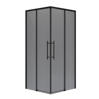 Душевое ограждение Niagara Nova NG-2828-34BLACK (80х80х195) квадрат,черный матовый,двери раздвижные,стекло тонированное,1 место