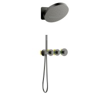 Душевая система встроенная с термостатом Timo Saona SX-2329/18SM черное золото