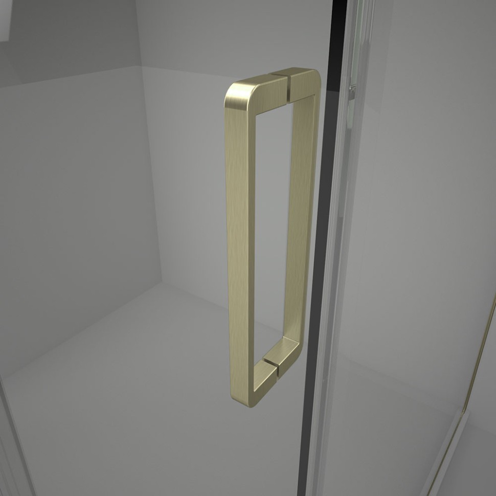 Душевой угол Veconi Rovigo RV-075G, 1800х1000х2000 золото брашинг, стекло прозрачное