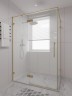 Душевой угол распашной Veconi Premium Alassio SP G, 1300х800x2000, брашированное золото, стекло прозрачное осветленное