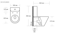 Унитаз-компакт MILLEAU ONYX 8380 белый глянец, безободковый, с микролифтом