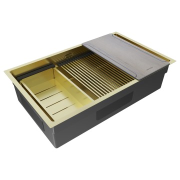 Мойка нерж. сталь NEXT-MULTI SINK 74 UNI, PM787445-LG, светлое золото, 740х450мм, Paulmark