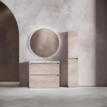 Тумба под раковину SANCOS Libra Floor напольная, 990х450х840, c двумя ящиками оснащенными доводчиками, дуб галифакс натуральный, арт. LB100FEG