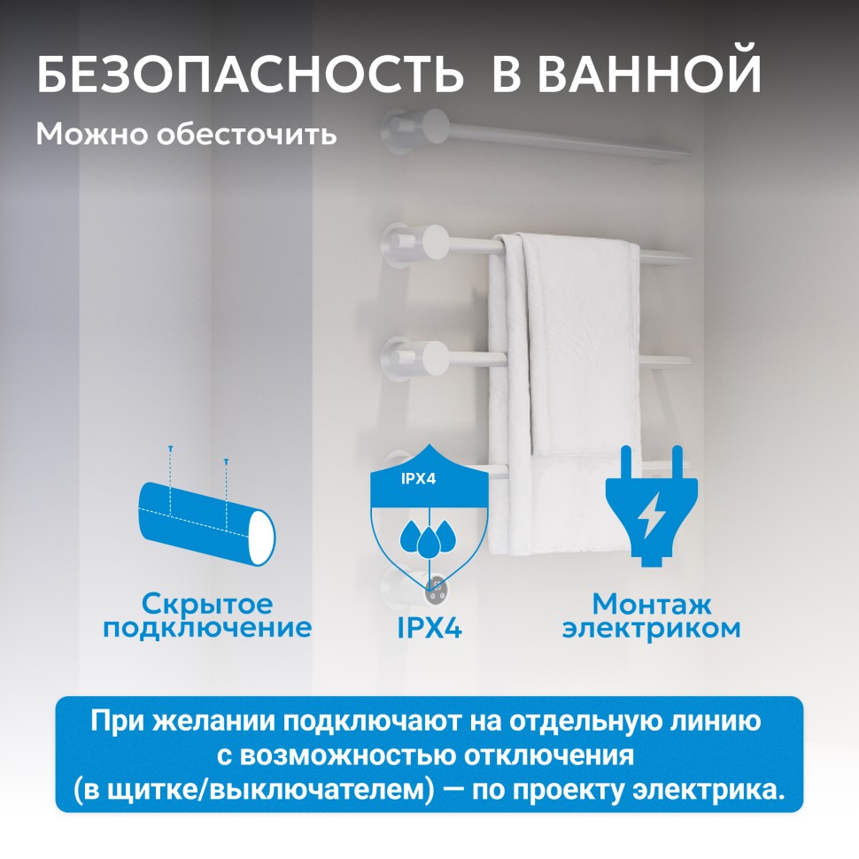 Полотенцесушитель электрический ABBER Charme AH4004MW белый матовый