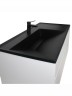 Раковина для ванной кварцевая Uperwood Lotus Quartz 100х50х13 см, черная матовая, уголь