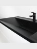Раковина для ванной кварцевая Uperwood Lotus Quartz 100х50х13 см, черная матовая, уголь