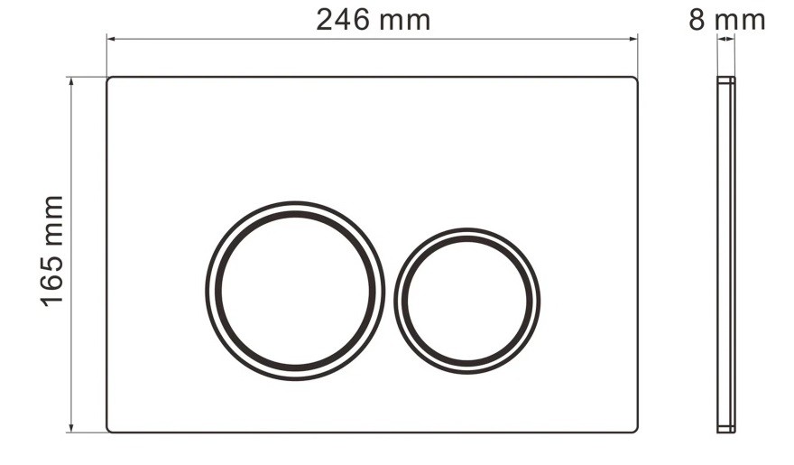 Кнопка смыва IBERICA BLANCA ESTI-O ABS-пластик, хром матовый (IB.B082.004.000)