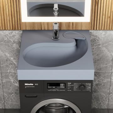 Раковина над стиральной машиной Uperwood Comforty 60х60х11 см, серая матовая