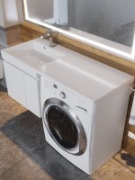 Раковина над стиральной машиной Uperwood Magenta 120х50х17,8 см, левая, крыло справа