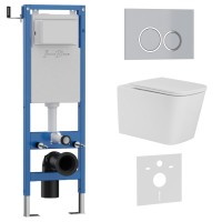 Комплект 3в1 IBERICA BLANCA инсталляция SILENCIO MINI, унитаз TOLEDO ALTO белый, кнопка смыва ESTI-O хром матовый (IB.001M.TLA.231.824)