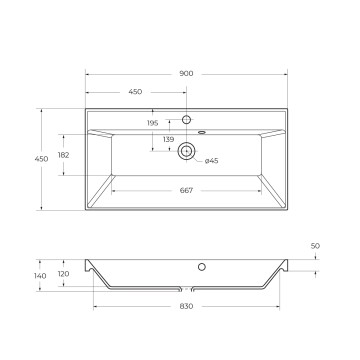 Раковина из литьевого мрамора BelBagno BB900/450-LV-MR-AST
