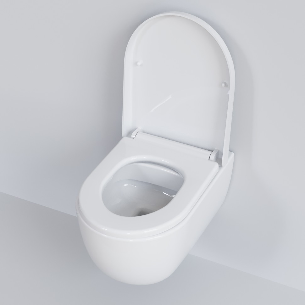 Унитаз Abner 103T20001R (545*360*330) БЕЛЫЙ подвесной БЕЗОБОДКОВЫЙ, 1 место