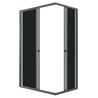 Душевое ограждение Niagara Eco NG-1129-14QT (120х90х190) прямоугольник,раздвижное,черный,стекло тонированное,1 место