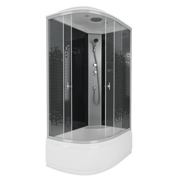 Душевая кабина Niagara Eco NG-7510-14R BLACK (120х80х215) высокий поддон(40см),стекло мозаика,4 места