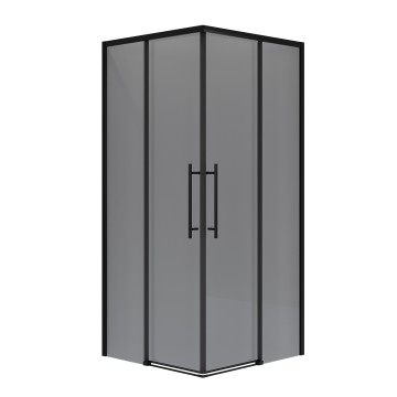 Душевое ограждение Niagara Nova NG-2829-34BLACK (90х90х195) квадрат,черный матовый,двери раздвижные,стекло тонированное,1 место
