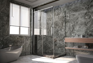 Боковая панель Veconi Premium Trento SP-40CH, 900х2000, хром, стекло прозрачное