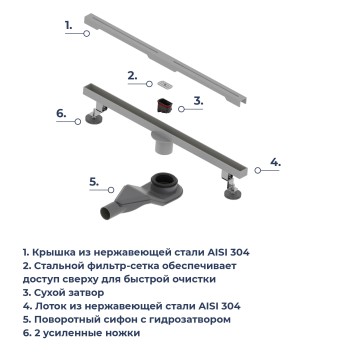 Душевой трап RGW SDR-52Gr (800)