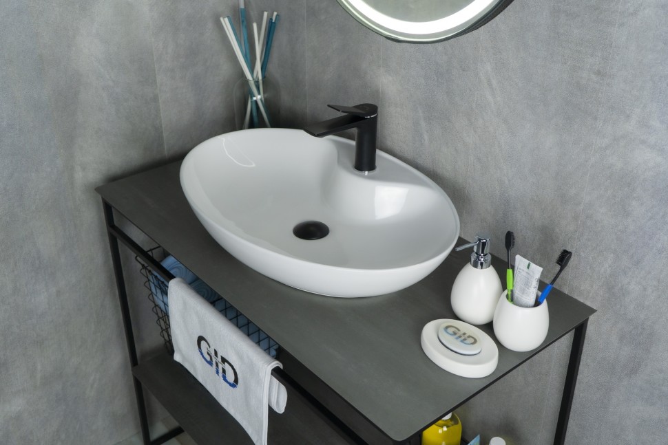 Раковина Gid N9438 51151 накладная белая 65x43x12