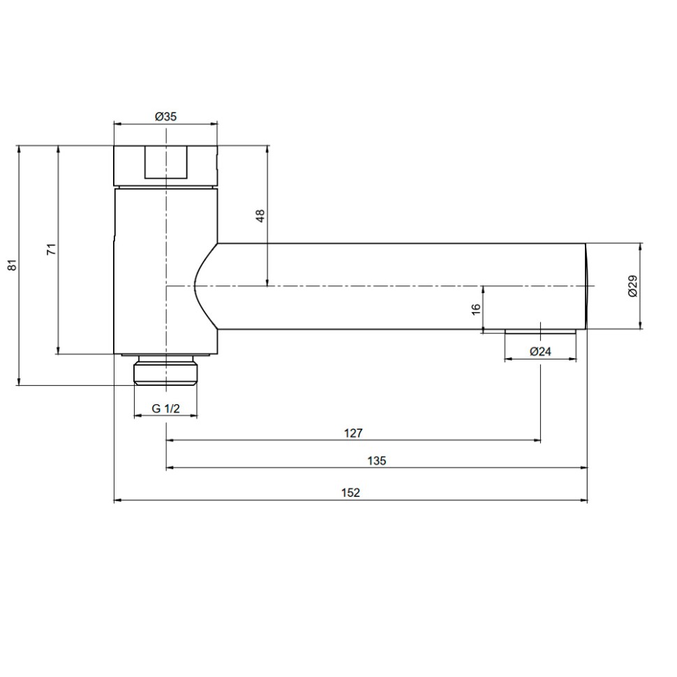 AQM8301CR Излив поворотный с картриджем, Хром