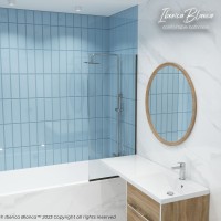 Шторка для ванны IBERICA BLANCA Mod.403 неподвижная прозрачное стекло/черный 70х140см (IB403.SB.140.70)