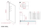 Душевая перегородка Walk-In VSW-1HWS110CLGM, 1100*2000, вороненая сталь, стекло прозрачное