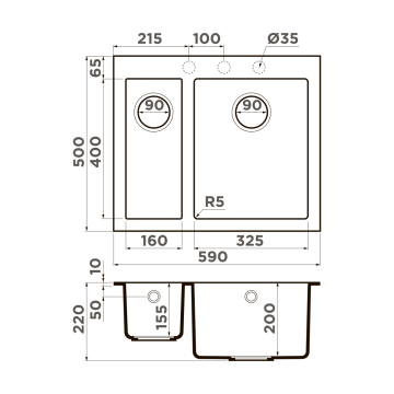Кухонная мойка Omoikiri Bosen 59-2A-WH Artceramic/белый