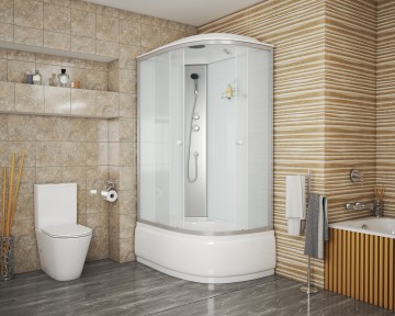 Душевая кабина Niagara Eco E120/80/40L/MT (120х80х215) высокий поддон(40см),стекло матовое,4 места