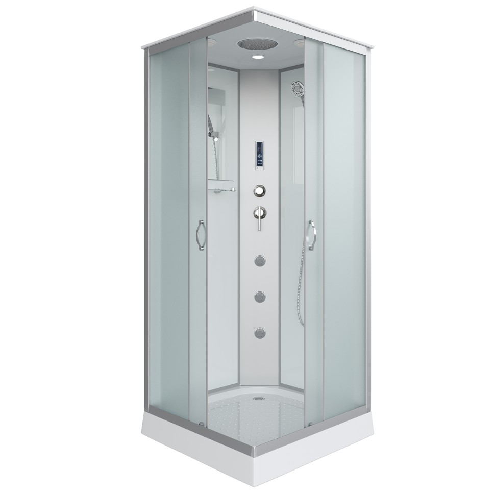 Душевая кабина Niagara Classic NG-1101-14F (90х90х215) низкий поддон(13см),стекло матовое,3 места с полкой