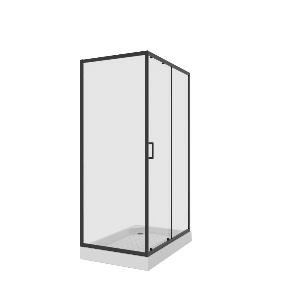 Душевое ограждение Niagara Nova NG-6812-08ВLACK (120х80х195) прямоугольник,черный,дверь раздвижная,стекло прозрачное,1 место