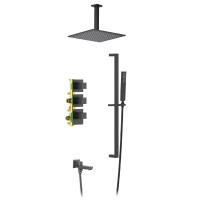 Душевая система встроенная с термостатом Timo Selene SX-2239/03SM черный