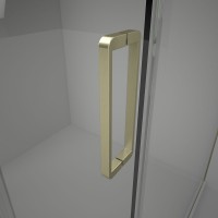 Душевая дверь Veconi Vianno VN-75G, 1700x2000, золото брашинг, стекло прозрачное