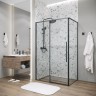 Душевое ограждение Grossman Galaxy 100.K33.01.130.21.00-200.K33.01.100.21.00 (130х100х195) раздвижная,черный матовый,стекло прозрачное,2 места