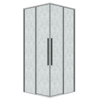 Душевое ограждение Grossman Galaxy 300.K33.01.8080.10.02 (80х80х195) квадрат,раздвижная,хром,стекло шиншилла, 1 место