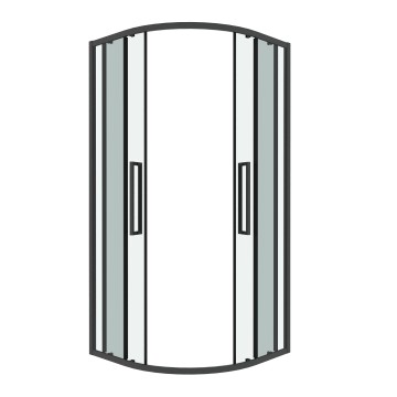 Душевое ограждение Grossman Cosmo 301.K33.02.9090.42.00 (90х90х195) четверть круга,раздвижная,графит сатин,стекло прозрачное, 1 место