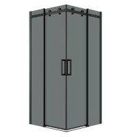 Душевое ограждение Grossman Classic 300.K33.04.8080.21.10 (80х80х195) квадрат,раздвижная,черный матовый,стекло тонированное, 2 места