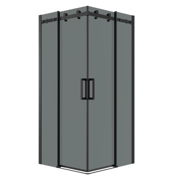 Душевое ограждение Grossman Classic 300.K33.04.8080.21.10 (80х80х195) квадрат,раздвижная,черный матовый,стекло тонированное, 2 места