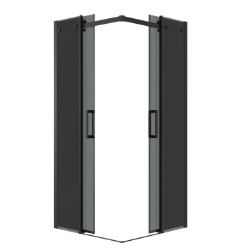 Душевое ограждение Grossman Classic 300.K33.04.8080.21.10 (80х80х195) квадрат,раздвижная,черный матовый,стекло тонированное, 2 места