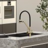 Смеситель для кухни SANCOS Dora с возможностью подключения фильтра для воды, цвет брашированное золото, PVD покрытие, арт. SC4003BG