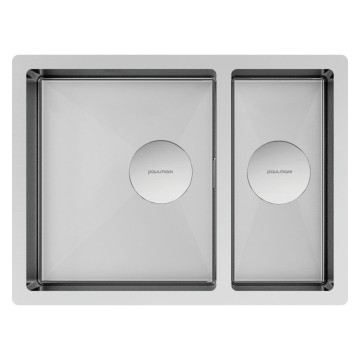 Мойка нерж. сталь NEXT 58/2S UNI, PM225844-BS, брашированная нерж.сталь, 580х440мм, Paulmark