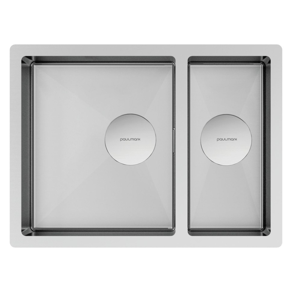 Мойка нерж. сталь NEXT 58/2S UNI, PM225844-BS, брашированная нерж.сталь, 580х440мм, Paulmark
