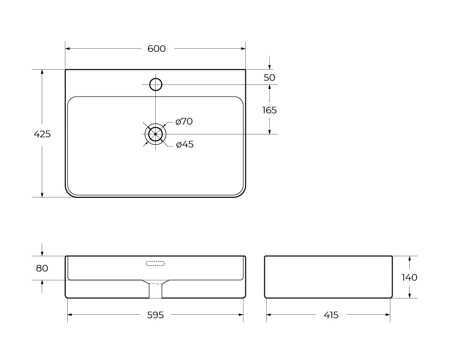 Накладная раковина BelBagno BB1338