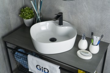Раковина Gid N9442 51153 накладная белая 44x44x14
