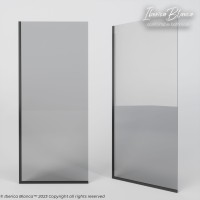 Шторка для ванны IBERICA BLANCA Mod.403 неподвижная тонированное стекло/черный 70х140см (IB403.TB.140.70)