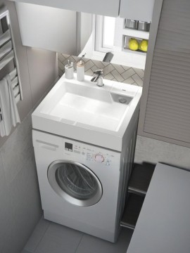 Раковина над стиральной машиной Uperwood Vission 60х55х11 см, белая глянцевая