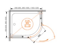 Душевой уголок CEZARES BERGAMO-R-1-90-ARCO-C-Cr-R-IV
