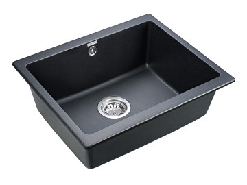 Мойка GERA 60, IT-GRANIT, PM205546-BLM, черный металлик, 555х460, подст. мон. Paulmark